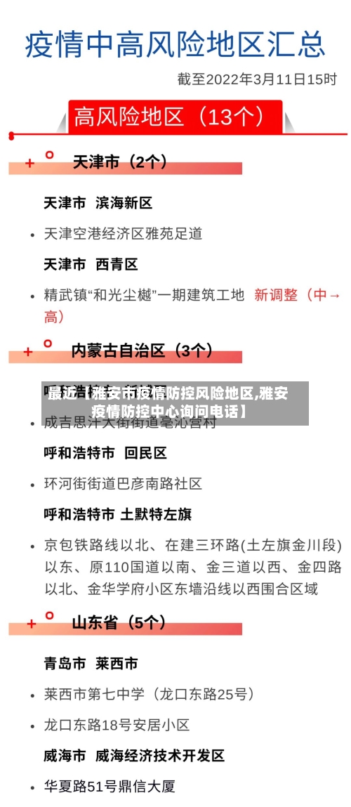 最近【雅安市疫情防控风险地区,雅安疫情防控中心询问电话】-第3张图片