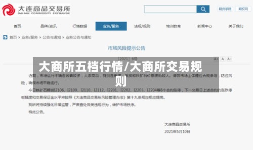 大商所五档行情/大商所交易规则