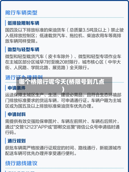 哪个桥限行呢今天(桥限号到几点)