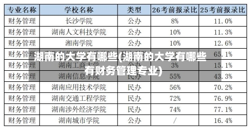 湖南的大学有哪些(湖南的大学有哪些有财务管理专业)