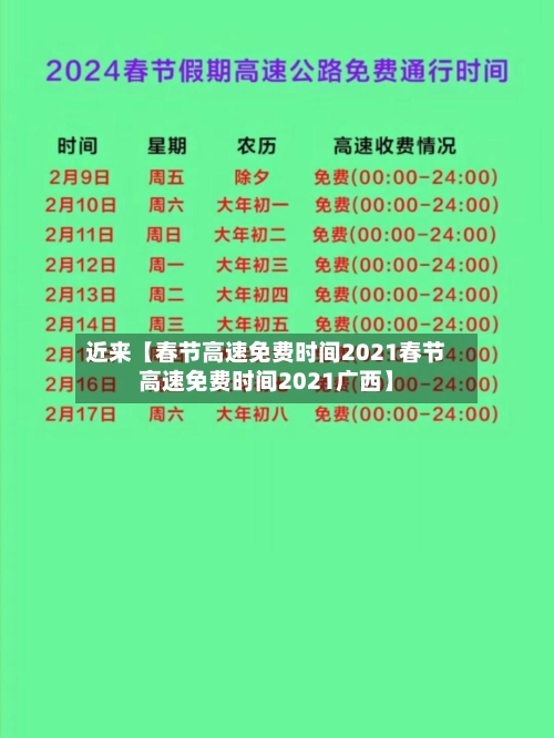 近来【春节高速免费时间2021春节高速免费时间2021广西】-第3张图片
