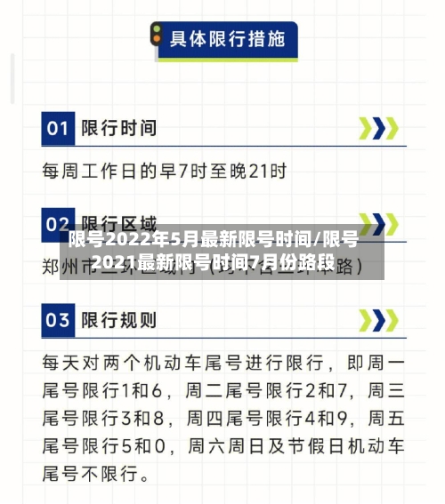 限号2022年5月最新限号时间/限号2021最新限号时间7月份路段