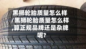 黑狮轮胎质量怎么样/黑狮轮胎质量怎么样,算正规品牌还是杂牌呢?-第2张图片