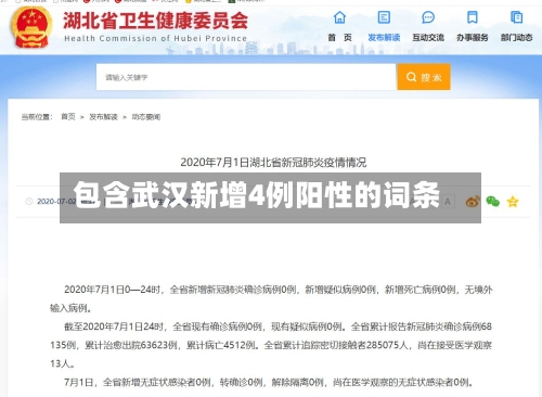 包含武汉新增4例阳性的词条