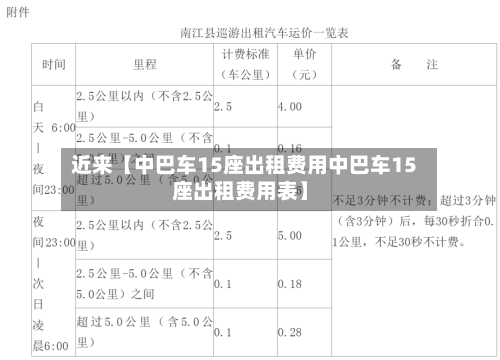 近来【中巴车15座出租费用中巴车15座出租费用表】-第3张图片