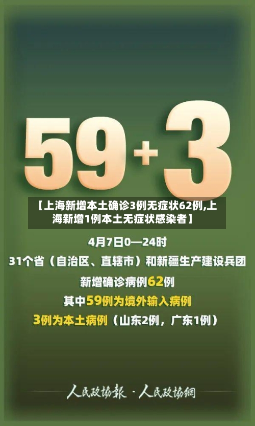 【上海新增本土确诊3例无症状62例,上海新增1例本土无症状感染者】-第3张图片