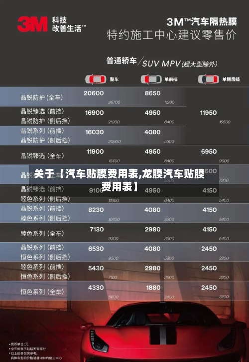 关于【汽车贴膜费用表,龙膜汽车贴膜费用表】-第2张图片