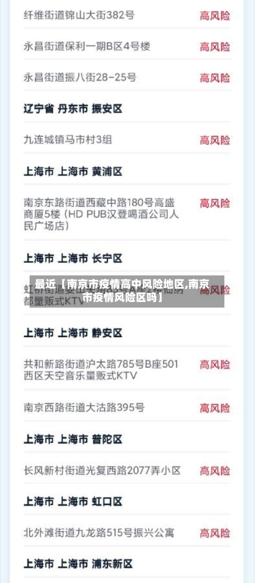 最近【南京市疫情高中风险地区,南京市疫情风险区吗】