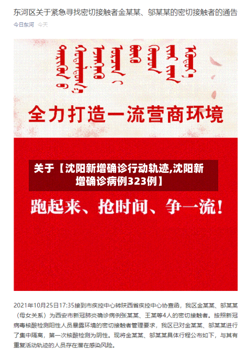 关于【沈阳新增确诊行动轨迹,沈阳新增确诊病例323例】