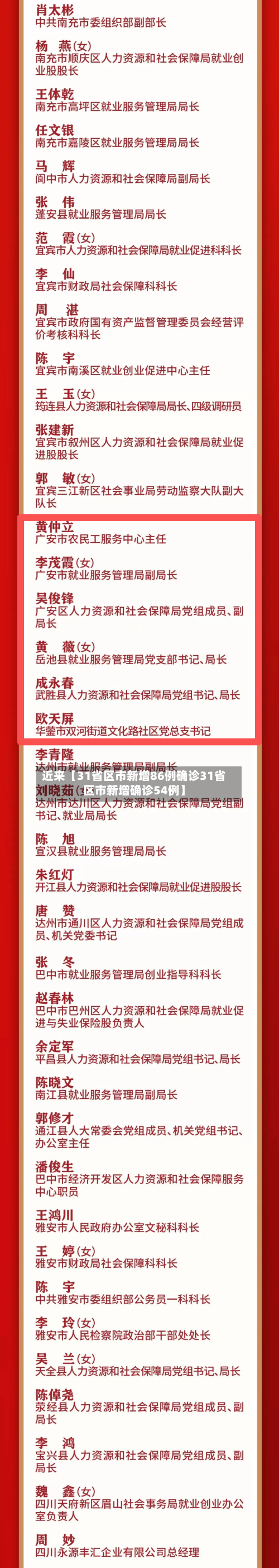 近来【31省区市新增86例确诊31省区市新增确诊54例】-第2张图片