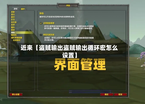 近来【盗贼输出盗贼输出循环宏怎么设置】-第2张图片