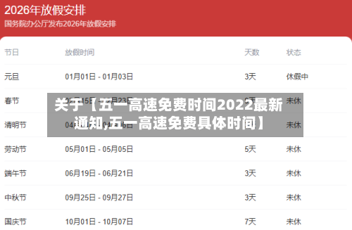 关于【五一高速免费时间2022最新通知,五一高速免费具体时间】-第3张图片