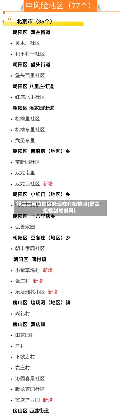 舒兰是风险地区吗现在有疫情吗(舒兰疫情封城时间)