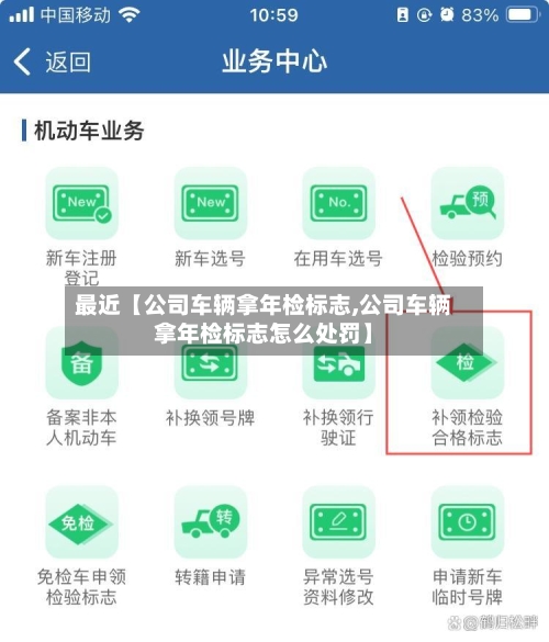 最近【公司车辆拿年检标志,公司车辆拿年检标志怎么处罚】