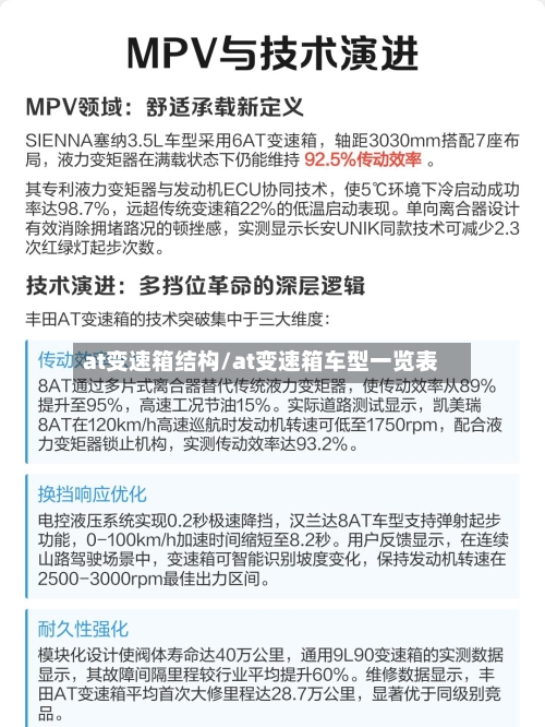 at变速箱结构/at变速箱车型一览表