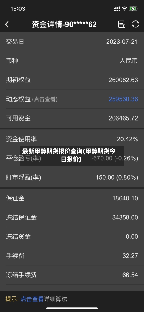 最新甲醇期货报价查询(甲醇期货今日报价)