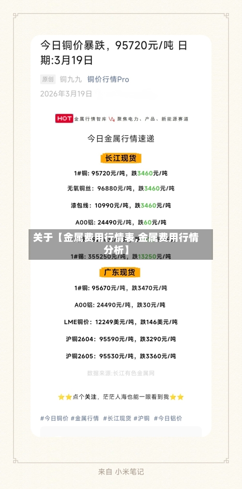关于【金属费用行情表,金属费用行情分析】-第3张图片