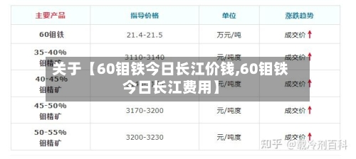 关于【60钼铁今日长江价钱,60钼铁今日长江费用】-第2张图片