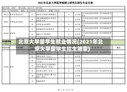 北京大学留学生就业情况(2021年北京大学留学生招生简章)