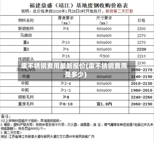 废不锈钢费用最新报价(废不锈钢费用是多少)-第2张图片