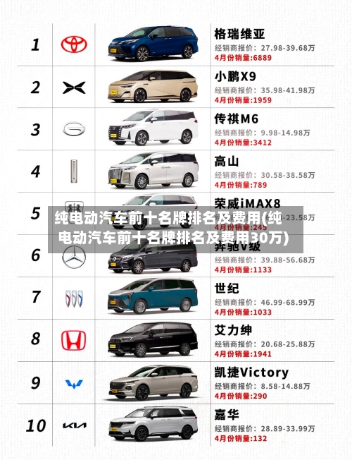 纯电动汽车前十名牌排名及费用(纯电动汽车前十名牌排名及费用30万)