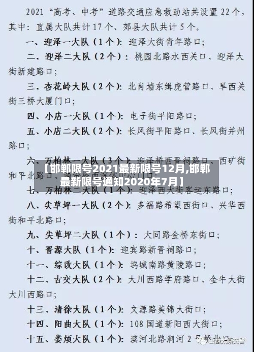【邯郸限号2021最新限号12月,邯郸最新限号通知2020年7月】-第2张图片