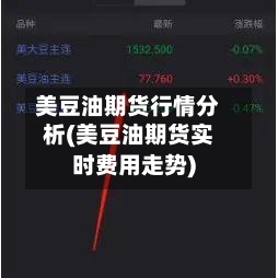 美豆油期货行情分析(美豆油期货实时费用走势)