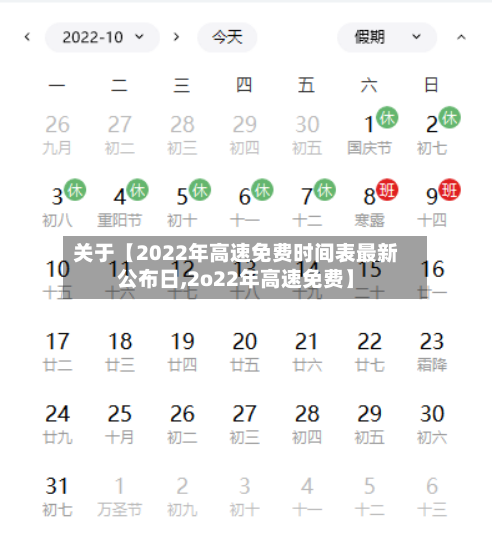 关于【2022年高速免费时间表最新公布日,2o22年高速免费】-第3张图片