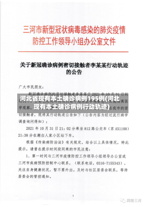 河北省现有本土确诊病例195例(河北现有本土确诊病例行动轨迹)