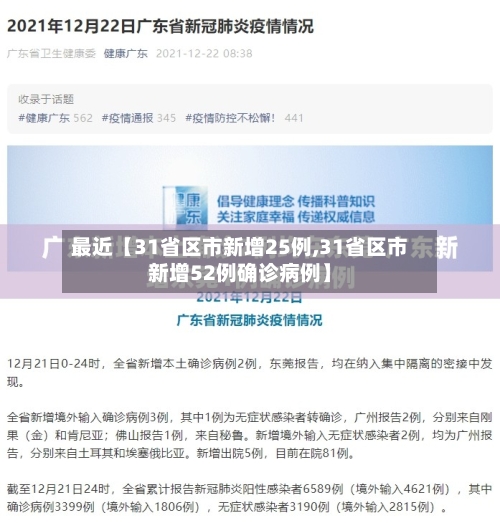 最近【31省区市新增25例,31省区市新增52例确诊病例】