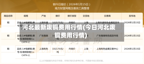 河北最新废铜费用行情(今日河北废铜费用行情)-第3张图片