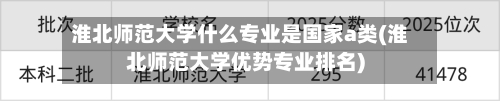 淮北师范大学什么专业是国家a类(淮北师范大学优势专业排名)
