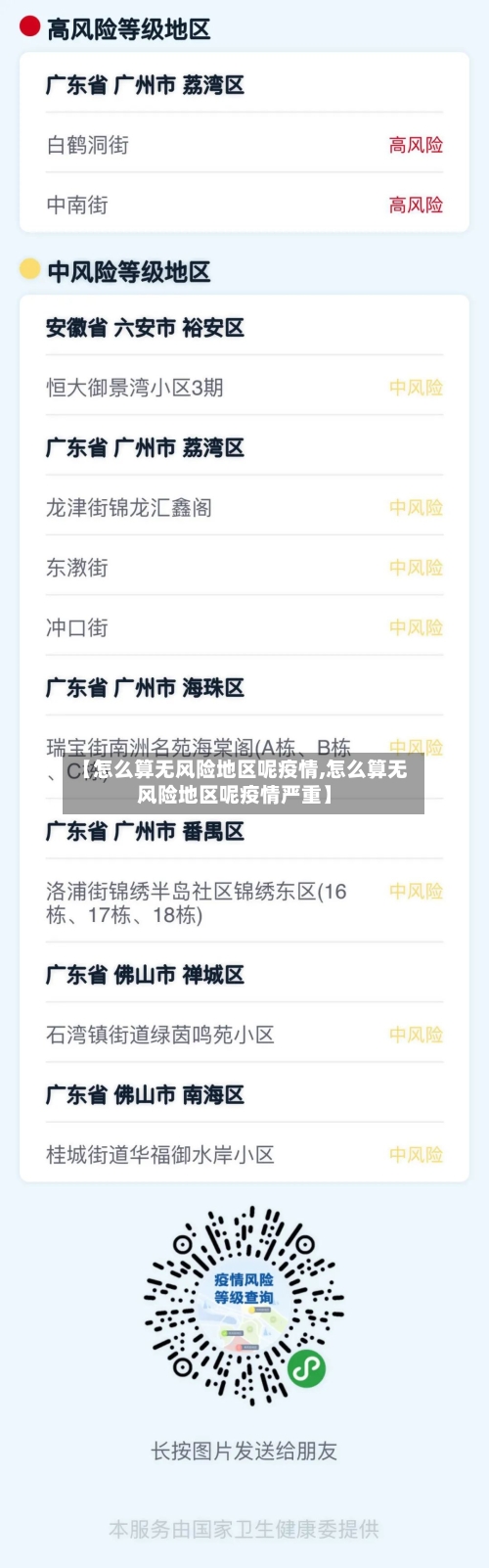 【怎么算无风险地区呢疫情,怎么算无风险地区呢疫情严重】-第2张图片