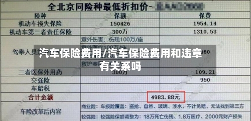 汽车保险费用/汽车保险费用和违章有关系吗