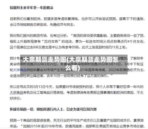 大宗期货走势图(大宗期货走势图怎么看)
