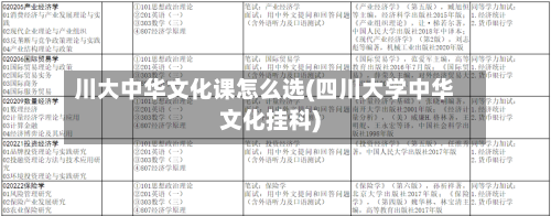 川大中华文化课怎么选(四川大学中华文化挂科)-第2张图片