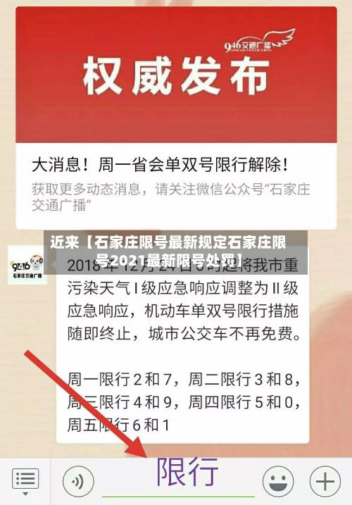近来【石家庄限号最新规定石家庄限号2021最新限号处罚】