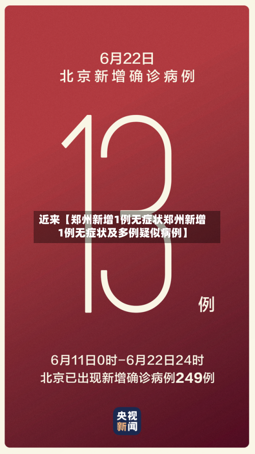 近来【郑州新增1例无症状郑州新增1例无症状及多例疑似病例】