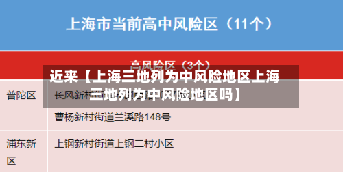 近来【上海三地列为中风险地区上海三地列为中风险地区吗】-第2张图片