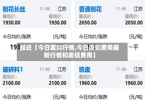 最近【今日废同行情,今日废铜费用最新行情和废铝费用】-第3张图片