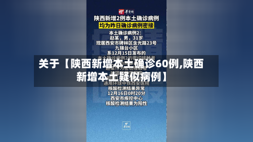 关于【陕西新增本土确诊60例,陕西新增本土疑似病例】