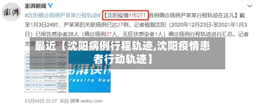 最近【沈阳病例行程轨迹,沈阳疫情患者行动轨迹】