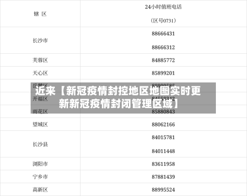 近来【新冠疫情封控地区地图实时更新新冠疫情封闭管理区域】-第2张图片