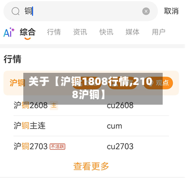关于【沪铜1808行情,2108沪铜】