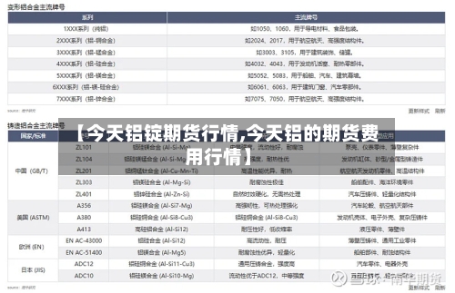 【今天铝锭期货行情,今天铝的期货费用行情】-第3张图片