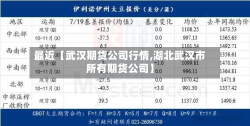 最近【武汉期货公司行情,湖北武汉市所有期货公司】