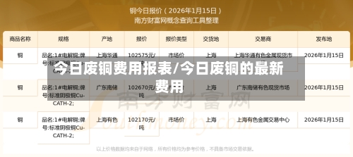 今日废铜费用报表/今日废铜的最新费用