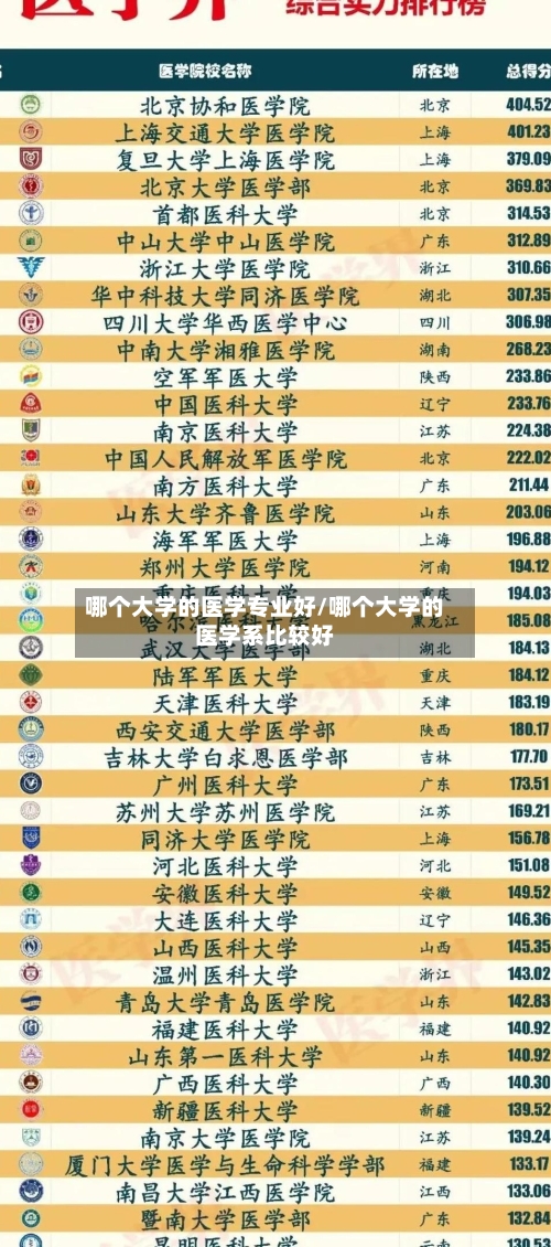 哪个大学的医学专业好/哪个大学的医学系比较好
