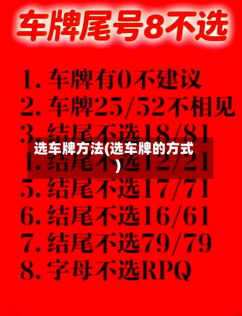 选车牌方法(选车牌的方式)