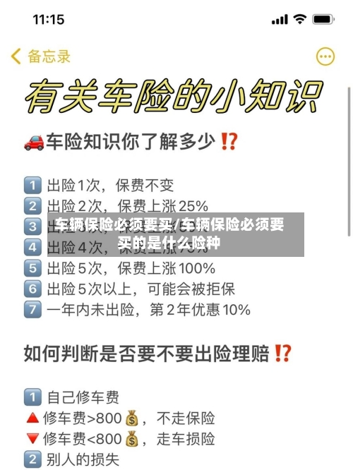 车辆保险必须要买/车辆保险必须要买的是什么险种